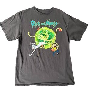 Rick And Morty Men's Ripple Junction Tee Gray Shirt Size L #18348